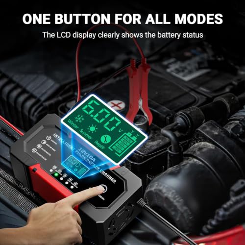 Car Battery Charger 12V 10A Smart Trickle Charger Fully Automatic - Product Imagery
