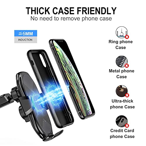 Wireless Car Charger,15W Qi Fast Charging Auto-Clamping Air Vent - Product Imagery