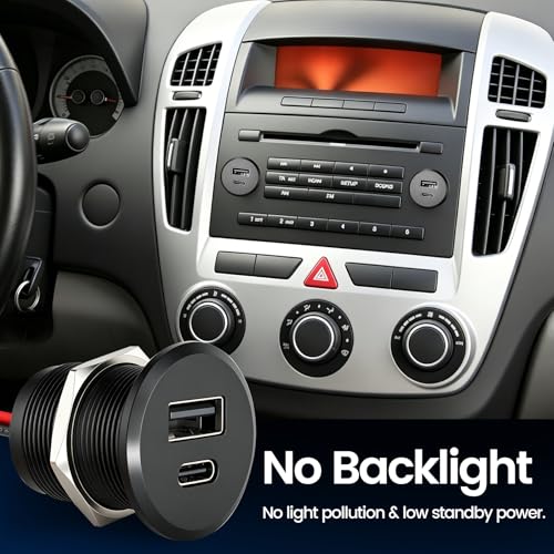 acegoo 24W USB C Car Charger, Aluminum Fast Charging 12V USB - Product Imagery