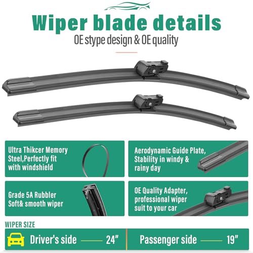 WINDSMILE Windshield Wiper Blades Replacement for Honda CRV CR-V - Product Imagery