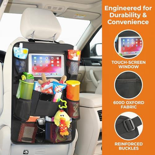 Car Backseat Organizer with 10" Tablet Holder, Seat Back - Product Imagery