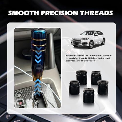 10PCS Car Gear Shift Knob Adapter Aluminum Alloy,Muti-Size Gear - Product Imagery