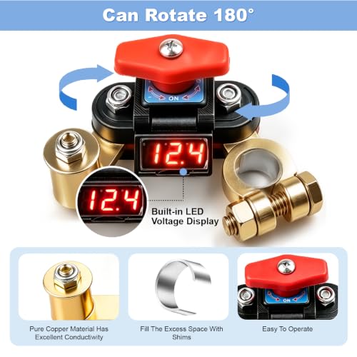 Universal Car Battery Disconnect Switch Leak Protector with LED - Product Imagery