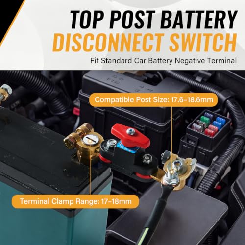 2 Pack Battery Disconnect Switch, 12V 24V 100A, Top Post Only - Product Imagery