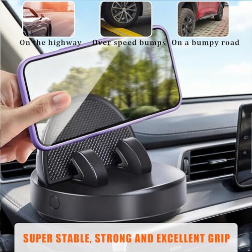 Car Dashboard Phone Mount 360° Rotatable,Adhesive Auto Phone - Product Imagery