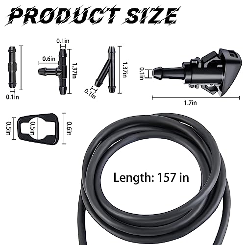 AUCELI Windshield Washer Hose Kit, 22 Pcs Set - Product Imagery