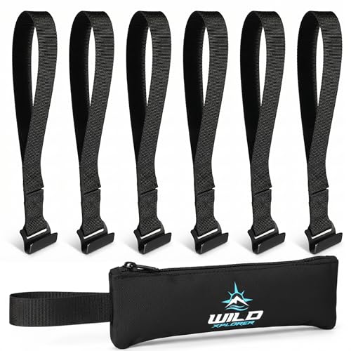 6 Door Hook Straps for Car Rooftop Cargo Carrier Tie Down, Flat - Product Imagery