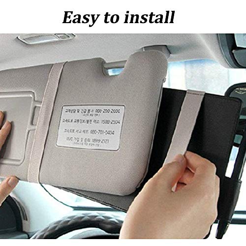 Black Car Sun Visor Organizer, Document Storage Pocket Interior - Product Imagery