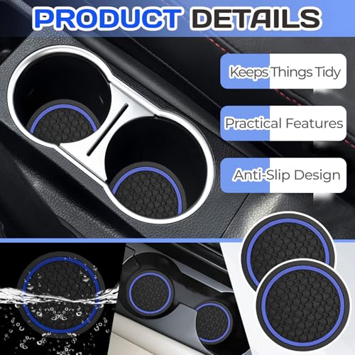 4PCS Car Cup Holder Coasters,Universal Auto Non-Slip Insert - Product Imagery