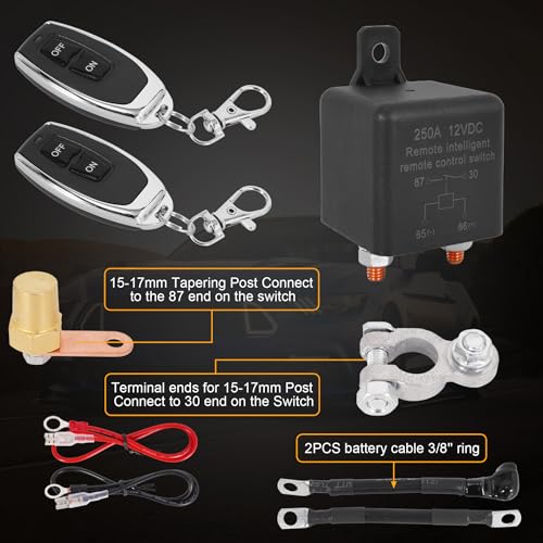 Top Post Remote Battery Disconnect Switch 12v, 250A Kill Switch - Product Imagery