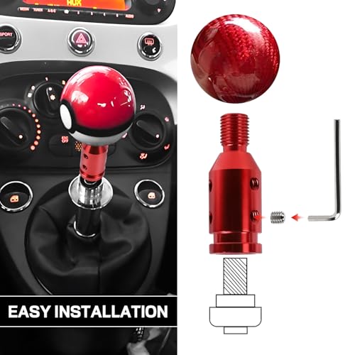 M12x1.25 Gear Shift Knob Adapter, with 4-Size Hoses (Red) - Product Imagery