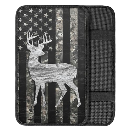 Deer Car Console Covers American Flag Armrest Console Cover Camo - Product Imagery
