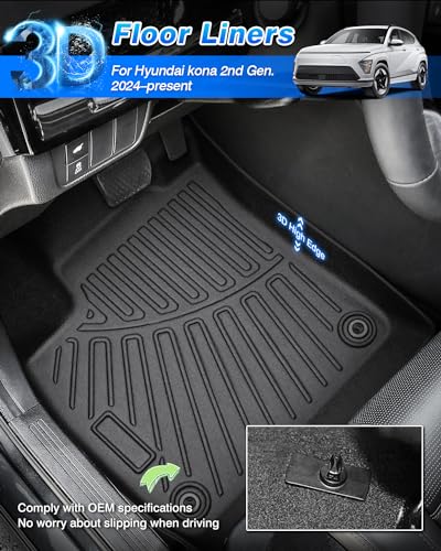 Cartist Floor Mats for Hyundai Kona 2024 2025 2026 (No Electric - Product Imagery
