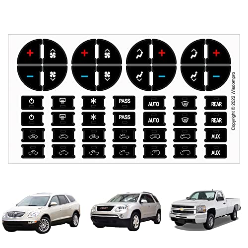 Wisdompro 3 Pack AC Dash Button Repair Decal Stickers for 07-14 - Product Imagery