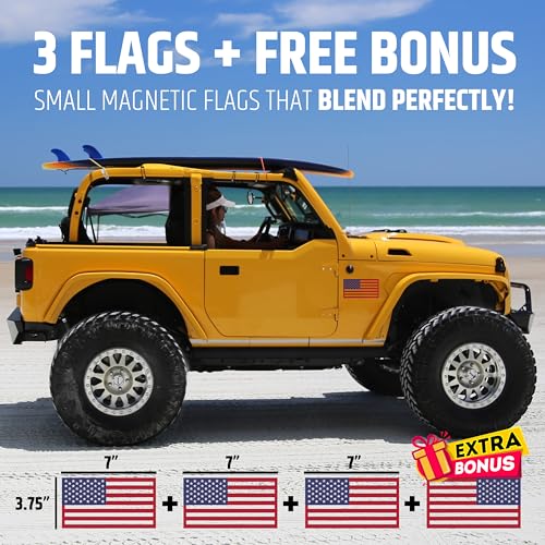 Premium American Flag Magnets for Trucks and Cars (3 Pack) + - Product Imagery