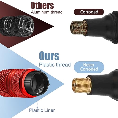 Tire Valve Stem Caps - 4 Pack Anti-Corrosion Premium Anodized - Product Imagery