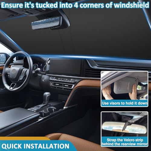 TOPINSTALL New Foldable Sunshade Compatible with 2025 2026 - Product Imagery