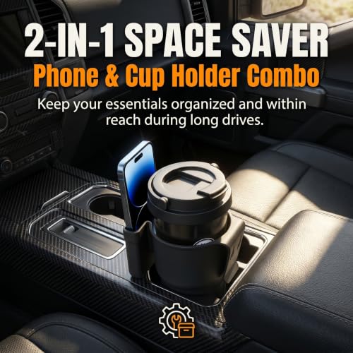 Car Door Cup Holder, 2-in-1 Bottle Stand & Phone Mount, - Product Imagery