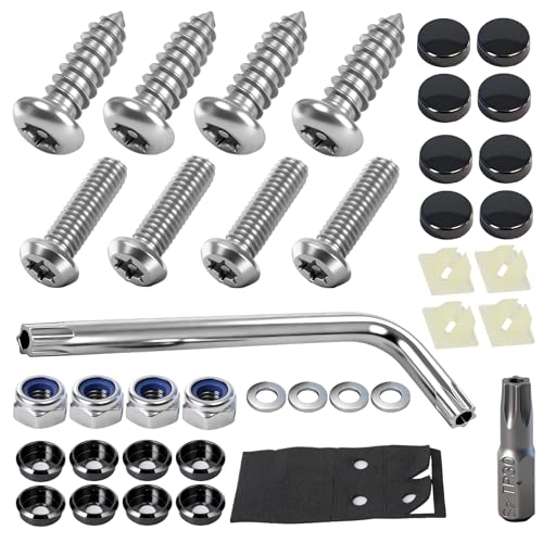 3rd-Gen Upgraded Anti Theft License Plate Screws Kit, Rustproof - Product Imagery