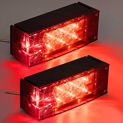 CZC AUTO 12V LED Low Profile Submersible Rectangular Trailer - Product Imagery