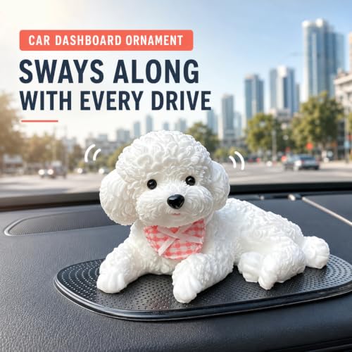 Silicone Dog Dashboard Decoration for Car, Realistic Teddy Dog - Product Imagery