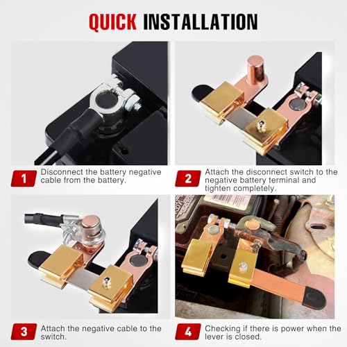 Nilight Top Side Post Adjustable Battery Switch 12V 24V 250A - Product Imagery