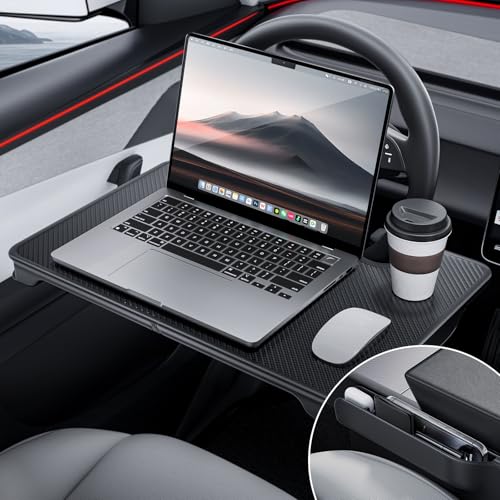 YONZEE 2-in-1 Car Steering Wheel Desk Tray & Car Seat Gap Filler - Product Imagery