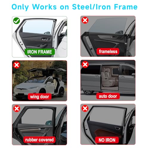 Car Window Shades, 2 PCS Magnetic Double Layer Auto Sun Shade - Product Imagery