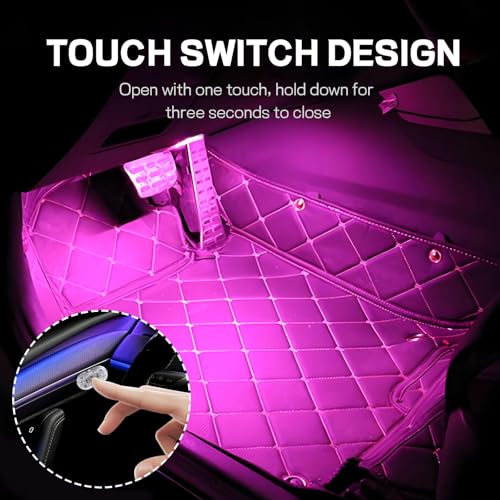 4 PCS Car LED Lights Interior Wireless, Super Bright 7 Colors - Product Imagery