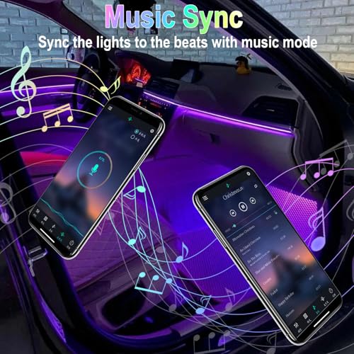 BFXM Car Interior Lights, LED Lights Strip with USB Adapter Car - Product Imagery