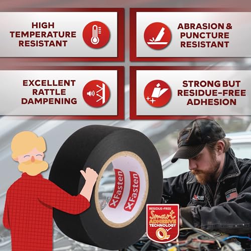 XFasten Wire Harness Tape, 3/4-Inch x 50-Foot (5-Pack), High - Product Imagery