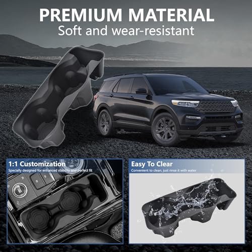Cup Holder Inserts for Ford Explorer 2020-2024 Accessories - Product Imagery
