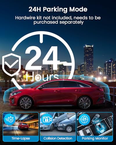 IIWEY N5 4 Channel Dash Cam for Cars, 360° View 2K Front 1080P - Product Imagery