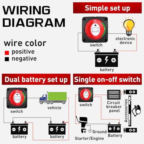 Nilight - 90015A Battery Switch 12-48V Waterproof Heavy Duty - Product Imagery