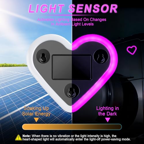 iFunyLED Heart-Shaped Solar Powered Car LED Interior Ambient - Product Imagery