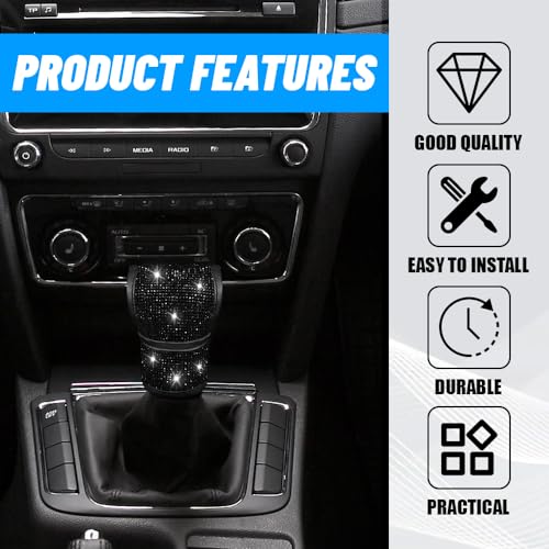 Bling Auto Gear Shift Knob Cover, Car Knob Gear Stick Protector, - Product Imagery