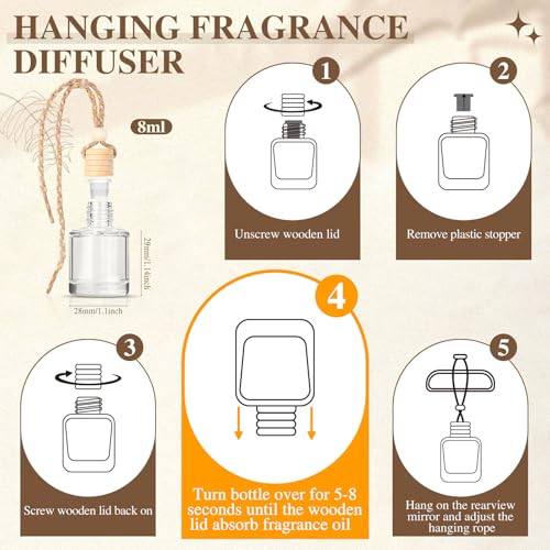 AROIC 6Pack Car Air Freshener, Hanging Essential Oil Air - Product Imagery