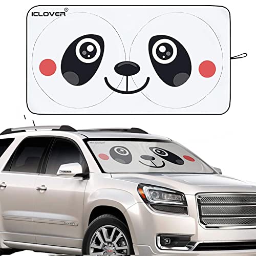 Car Windshield Sunshade, Cute Panda Front Windshield Sun Shade - - Product Imagery
