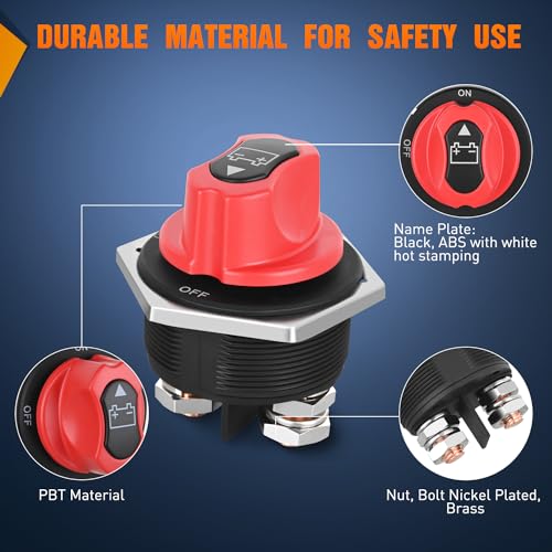 Nilight Battery Disconnect Switch 300A Master Disconnector - Product Imagery