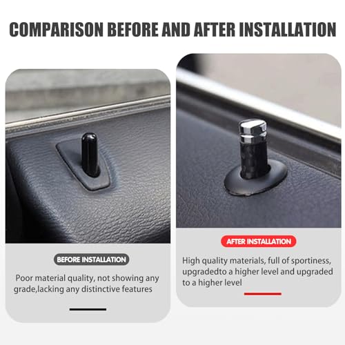 4 PCS Car Door Lock Knob, Carbon Fiber Door Lift Latch Cover - Product Imagery