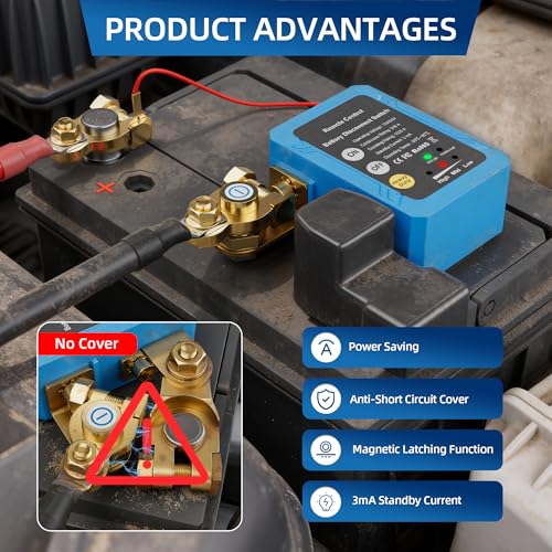 RVBOATPAT Remote Battery Disconnect Switch 12V/24V 240A Kill - Product Imagery