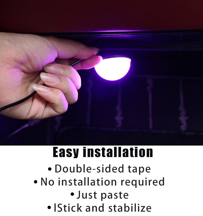 4 in 1 Car Interior LED Ambient Light Kit, Red - Product Imagery