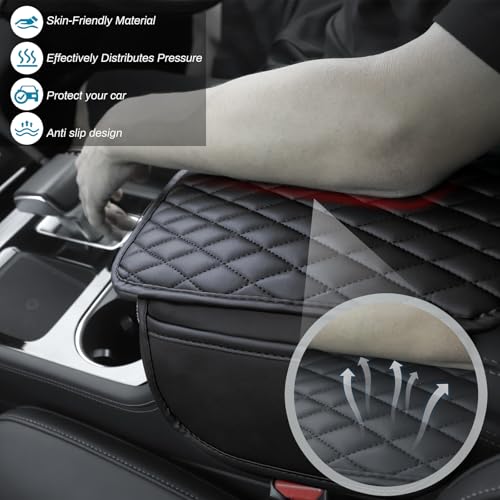 Ouzorp Car Center Console Cover, Upgraded Microfiber Leather Car - Product Imagery