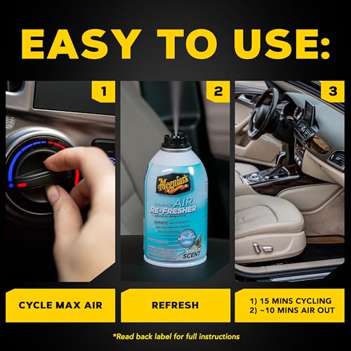 Meguiar’s Whole Car Air Refresher Odor Fighting MIst, New Car - Product Imagery