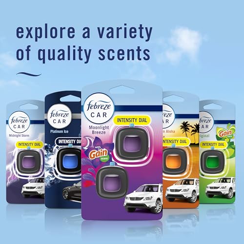 Febreze Car Air Freshener Vent Clip Gain Moonlight Breeze Scent, - Product Imagery