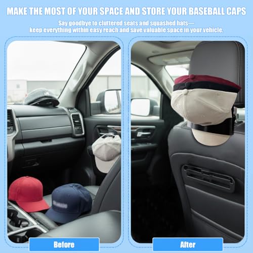 Baseball Cap Headrest Hat Holder for Trucks and Cars Adjustable - Product Imagery