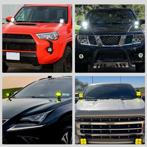Nilight LED Light Bar Mounting Bracket 2PCS Universal Hood Pods - Product Imagery