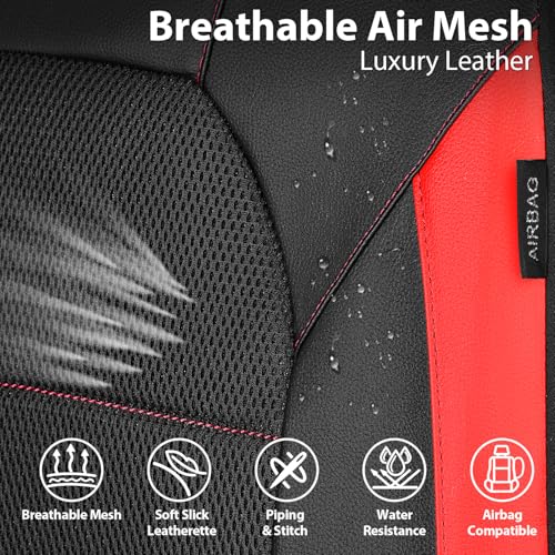 CAR PASS Leather Car Seat Covers Front Seats Only, with Air Mesh - Product Imagery