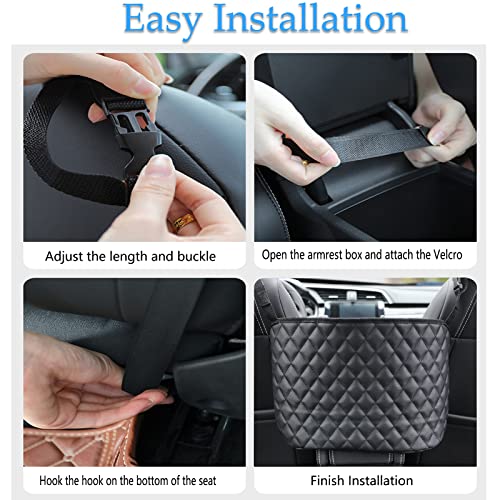 Modern Minimalist Car Seat Storage Bag - Black Faux Leather - Product Imagery