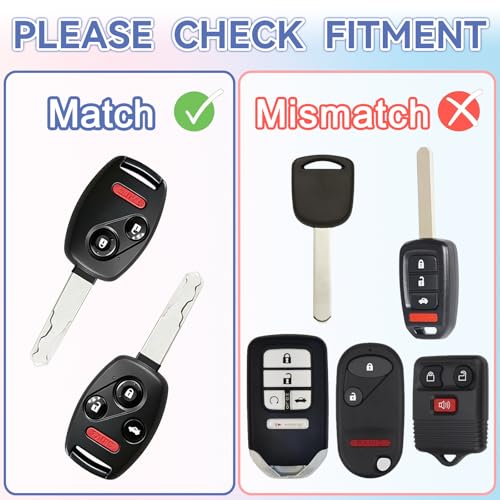 Key Fob Cover Replacement for Honda 2003-2015 Accord Civic CRV - Product Imagery